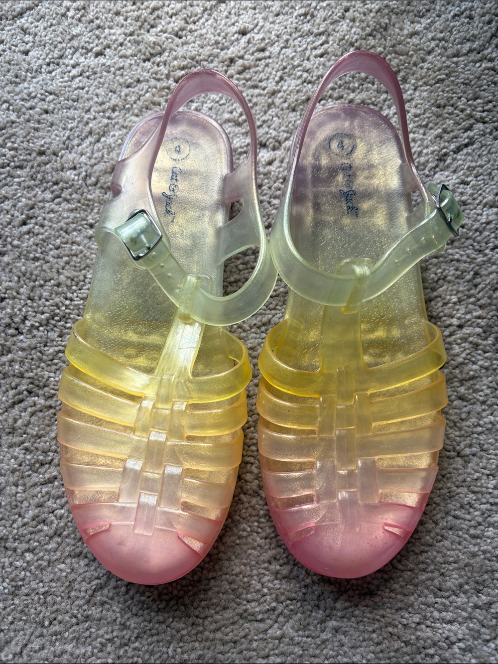 Cat and Jack Pastel Ombre Jelly Sandals - Yellow Pink Gradient
